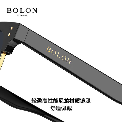 BOLON Tyrannosaurus Glasses Polarized Sunglasses Retro Eyebrow Frame Fashion Sunglasses Trendy Driving Mirror Men's Shade BL6105 D10-Dark Mercury
