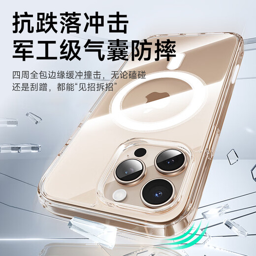 Koolife eignet sich für [mit Kamera-Schaltflächen] Apple iPhone 16 Promax Mobile Hülle Schutzfall Magsafe Magnetisches Ladung Anti-Fall einfache transparente Fotokapazitätschlüssel Vollpackung Paket