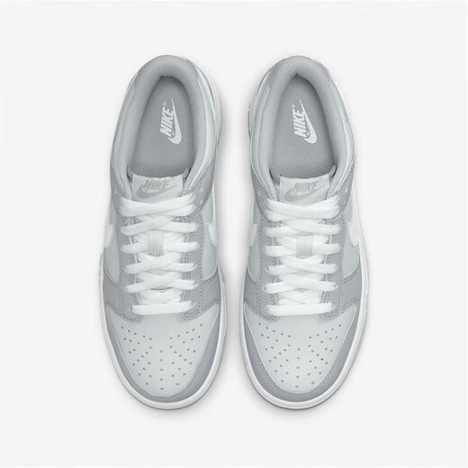 Nike (nike) Chaussures pour femmes dunk bas (GS) Low Top Grey et White Retro Slab Chaussures Chaussures décontractées pour les femmes DH9765-001 Gris et blanc 35,5