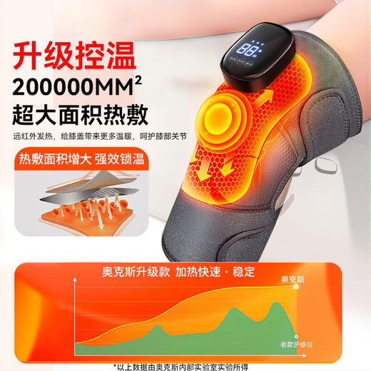 Oaks Heated Knee Massager Instrument Leg Massager Knee Hot Compress to Warm Joints Old Cold Leg Warmer Knee Guard Leg Guard Birthday Gift for Old Man Winter Same Price 11.11 Gift Box Two LCD Models 8mm Deep Massage/5 Levels of Vibration