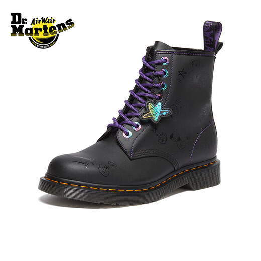 马丁（DR.MARTENS）1460 BT21联名男女夏季舒适软皮女中帮马丁靴 黑色 36