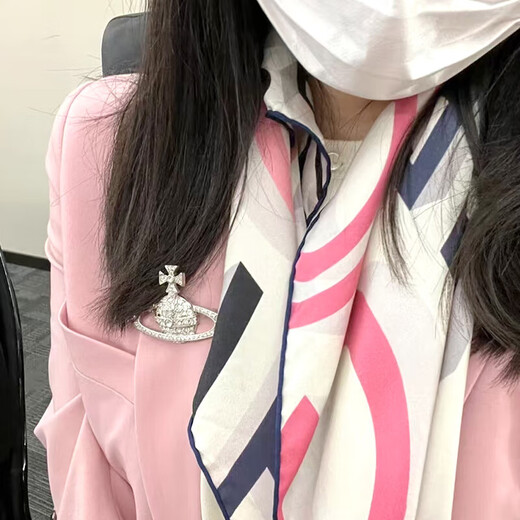 Vivienne Westwood Queen Mother Brooch Women's Genuine Saturn Full Diamond Brooch Suit Accessories Badge Gift for Men and Women Silver - Large