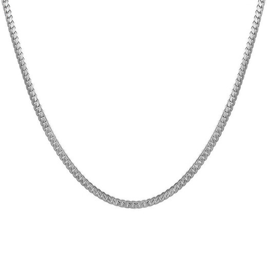 Guanpuge Fat Donglai same style pt950 platinum Cuban chain new boys platinum Cuban embossed necklace trendy brand versatile autumn white gold necklace 45cm long 6mm wide