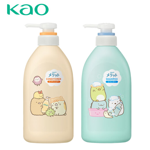 花王（KAO）儿童洗发水花香味+护发素880ml套装 角落生物限定包装