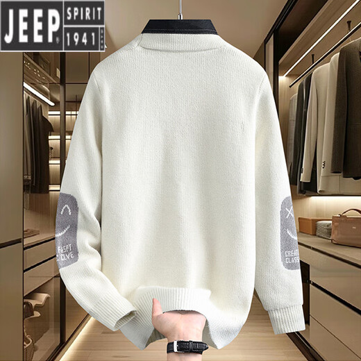 Jeep Spirit Shirt Hemdkragen Pullover Herbst und Winter verdickte warme gestrickte Basishemd Trendy lächelndes Gesicht Jacquard gefälschte zweiteilige Fadenkleidung M9901 Dunkelgrau (ca. 95 ~ 110 Jin [Jin gleich 0,5 kg] kann getragen werden) m