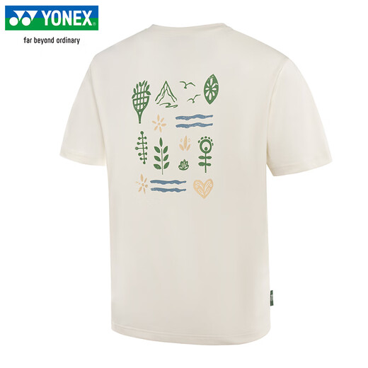 YONEX2025新款尤尼克斯羽毛球服速干短袖男女T恤环保系列运动上衣16833 男款 16833CR 冰米色 2XL