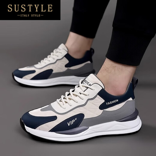 Zapatos para hombres de lujo de alta gama zapatos casuales para hombres transpirables versátiles zapatos casuales zapatos deportivos livianos 9901 superficie de cuero gris negro 41