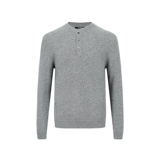 Gray cashmere New Zealand imported superfine merino wool Henry collar cashmere sweater for men gray ready in stock XXS m