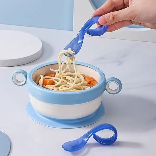 Entrenamiento de bebés Spoon de comida suplementaria Spoon Yuanbao Head Bisel Training Stork Spoon Automato Automato Auxiliar Spoon Temperatura Red + Caja de almacenamiento