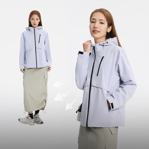 雪中飞2025新款女士防水透湿外套户外运动防刮耐磨简约百搭科技 云雾紫|6193 M /165/84A