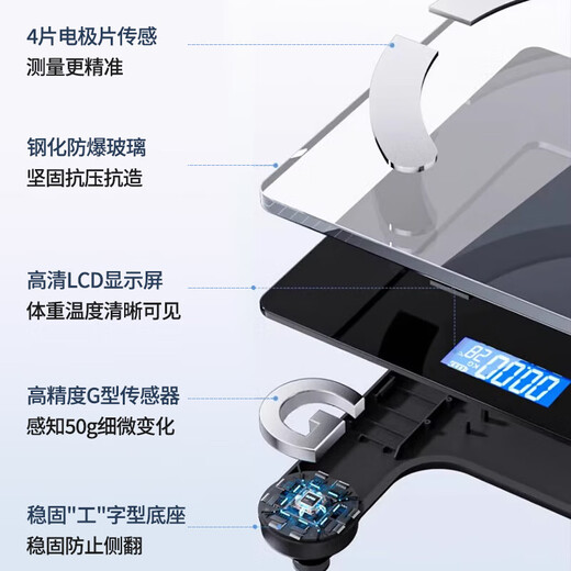 【已接入米家APP】智能体脂秤体重秤家用电子秤人体秤减肥必备蓝牙智能精准体脂秤 【充电款-体重秤】冠军推荐