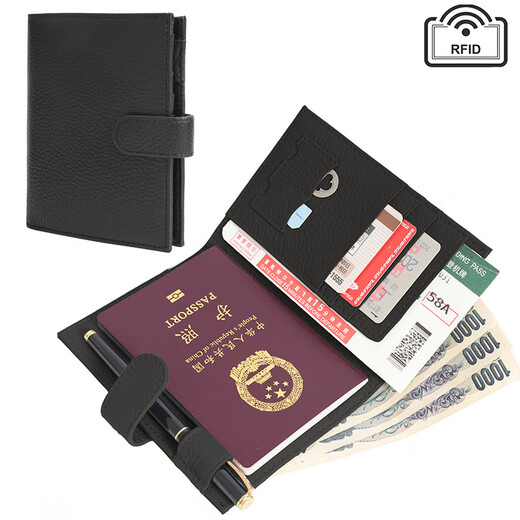 Balsa núcleo de viaje rfid antirrobo pasaporte bolso de pasaporte portátil portátil de pasaporte impermeable bolsa de almacenamiento de cuero de cuero