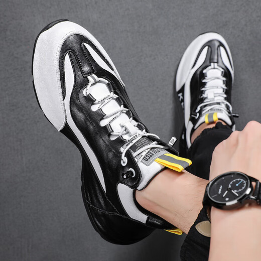 
SNGUNY high-end light luxury brand casual shoes men 2025 new sports shoes men plus velvet men's shoes casual dad shoes men's shoes white 9912 38 (standard leather shoe size)