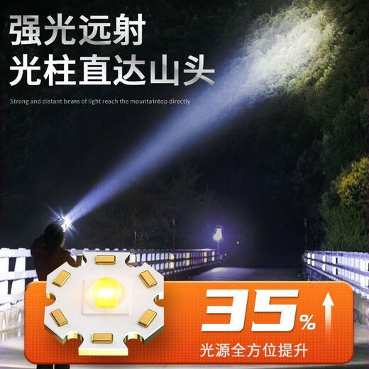 度佳行手电筒强光200000流明穿天炮三千米头灯德国头灯超亮可充电头只卖 款9900K一一进口灯芯超长续航