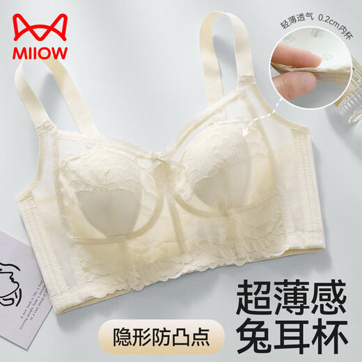 Les gros seins de chat montrent de petits seins pour les femmes, des sous-vêtements pour les femmes, un style mince d'été, un rassemblement, des seins latéraux, une affaissement, un beau soutien-gorge d'oreille de lapin, ultra mince