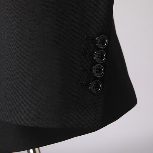 Luo Meng suit suit men's business slim suit men's professional formal small suit groom's best man's wedding dress jacket black two buttons suit + trousers 3XL (190) (suitable for 170-180 Jin Jin equals 0.5 kg)