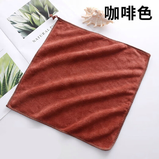 Chenzhi Shangpin household cleaning rags polyester scouring pads fine fiber towels car wiping towels thin small square towels yellow rags 10 pieces with lanyard 30*30CM