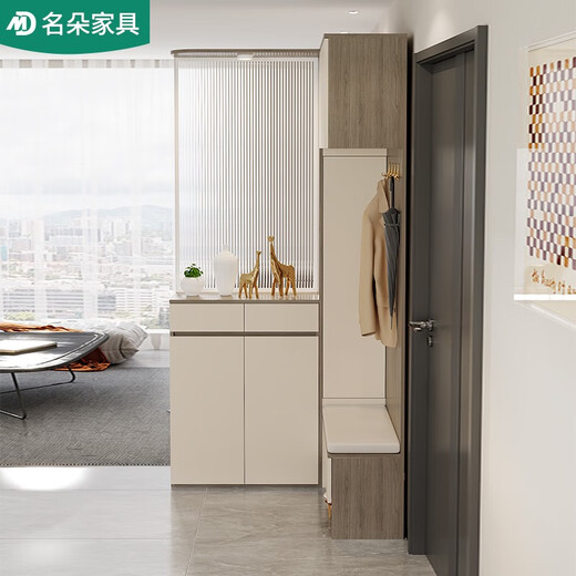 语森忆现代转角入户鞋柜玄关柜一体客厅屏风隔断储物酒柜衣帽置物架5W27 款式11150*1150*2300主图带灯款 组装