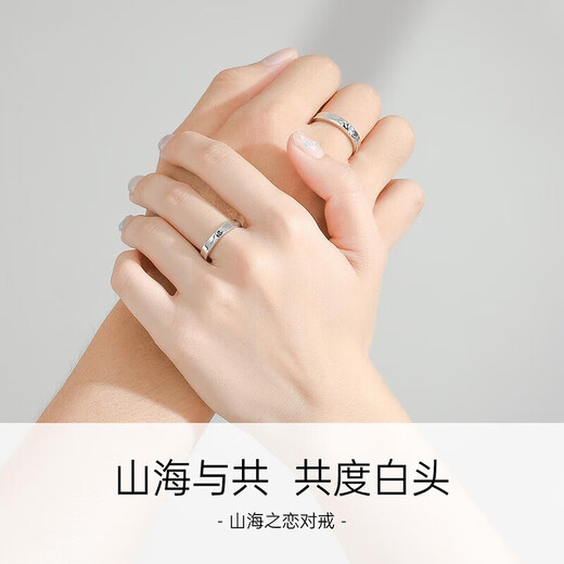 MZMZ Platinum Couple Ring Women's Fashion pt950 Platinum Pairing Ring for Engagement, Valentine's Day, Birthday Gift for Girlfriend, Light Luxury Style - Wushan Canghai Pairing Ring