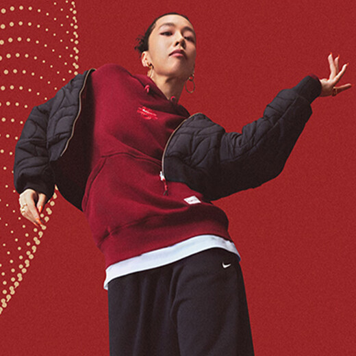 Nike (Nike) Sportswera Nike Spirit Snake Series Series Женская негабаритная толчка ветра HV8461-677 L