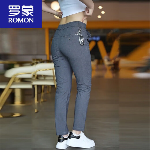 Romon Männer 2025 Frühlings- und Sommer Neue Straight Tend Light Business Elastizität vielseitiger Männer lässig Hosen Herren-Vater Anzug T838 Khaki 28