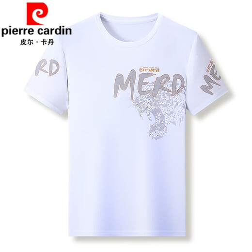 
Pierre cardin pure cotton short-sleeved T-shirt for men's summer new round neck mercerized cotton printed trendy brand ice silk top 733 Tiger [Black] M 165/ Recommended 90-110Jin [Jin equals 0.5 kg]