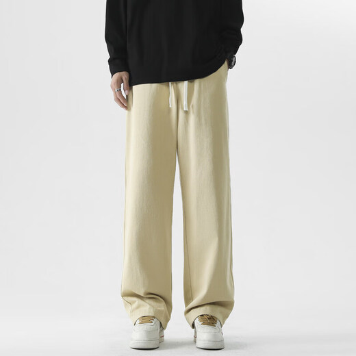FOG SKY casual pants men spring and summer loose comfortable pendant casual versatile trousers multi-color simple straight work pants men 718-K628 black 3XL (recommended 175-190Jin [Jin equals 0.5 kg])
