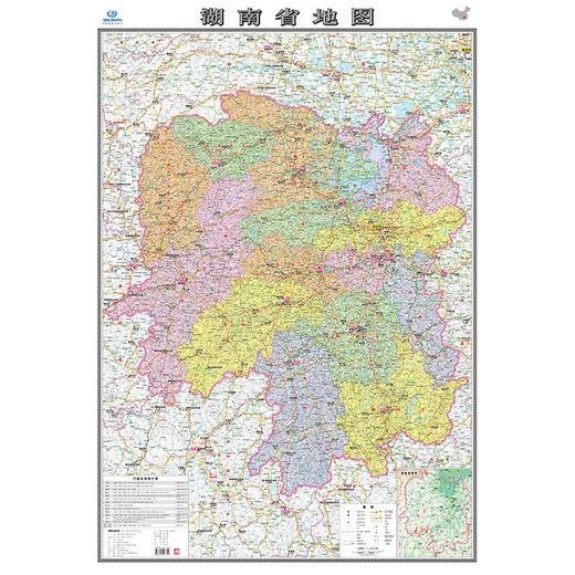 2025全新升级版大幅面地图 湖南省地图 尺寸约:1.1米*0.8米 折叠覆膜 大比例政区图城区图市区图 政区区划城市交通路线旅游 乡镇信息 出行易携带 中国分省系列地图