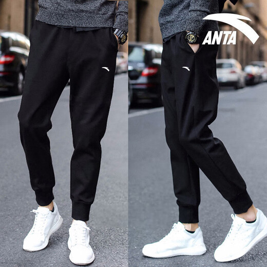 Anta [Two-piece Set] Sports Set Men Summer Quick-Dry Short-Sleeve Knitted Trousers Two-Pack Men's Lapel T-Shirt 7121-4 Fog Gray Green [Zipper Pocket] L/175