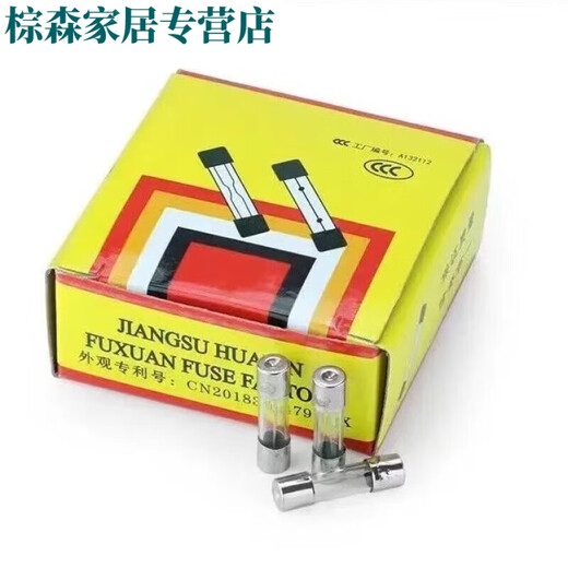 XMSJ玻璃保险丝管0.1A-30A家用电器汽车点烟器行车记录仪充气泵熔断器 6*30盒装10个 F0.5250V
