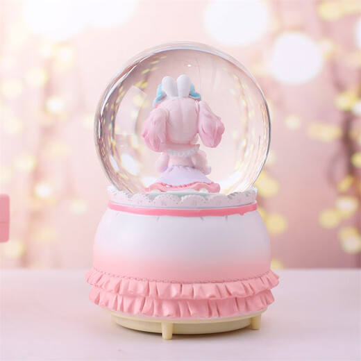 
Bilnaling birthday gift for female crystal ball carousel eight music box for girls children and girls 3-14 years old graduation gift rabbit girl [music + light + snowflake]