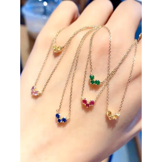 WSAY. Tanzanite Pendant Silver Light Luxury Double-Sided Love Birth Month Gemstone Japanese Birthday Month Fan Counter January Red Pomegranate Supermarket