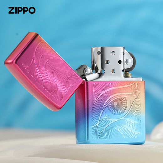 ZIPPO打火机 店秋水含睛送男友礼物外壳煤油防风刻字 幻蓝-秋水含睛-单机版  DY9903CY