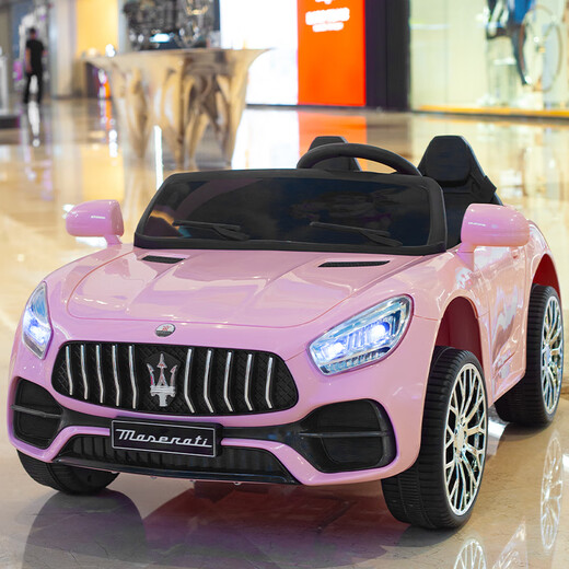 No Angel's new large children's electric car four-wheeled double remote-controlled off-road vehicle male and female baby charging stroller pink four-wheel drive super large 12v12 soft wheel Bluetooth independent double seat + remote control + swing / self-driving