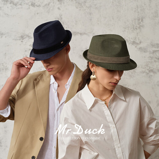 Mr DUCK进口英国Spence Bryson高档礼帽男绅士帽 100%亚麻帽子 2025新款 MS56201-假日橄榄（礼帽） L（57-58cm）