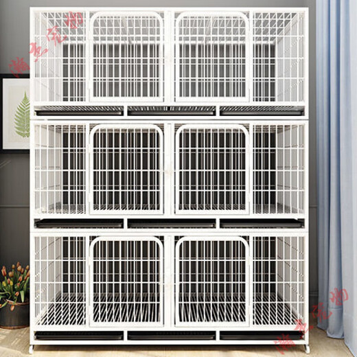 Yuhualuo dog cage, rabbit cage, breeding cage, pigeon cage, large special family breeding cage, three-layer breeding cage, cat cage, black, three-layer 156*77*195cm partition