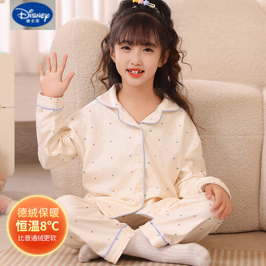 Disneys neuer Herbst- und Winterdeutscher Samt verdickte Pyjama für Mädchen mit mittlerer Kinder mit mittlerer Kinder warmer Hauskleidung für Kinder, Anzug eines deutschen Samtes 9901 170 Größe 8 Empfohlene Höhe 95-105 cm