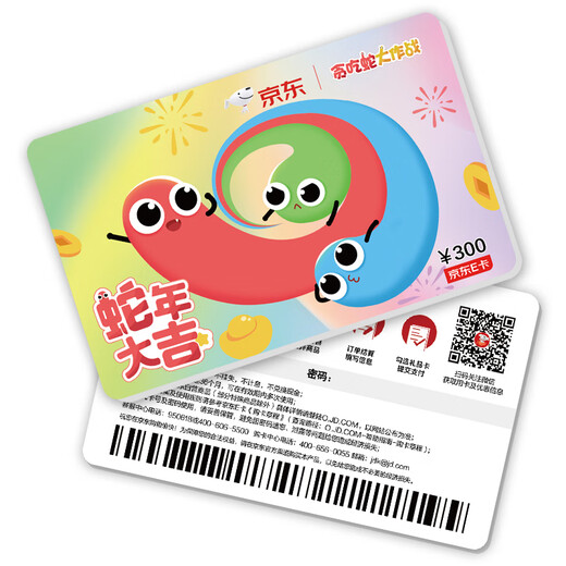 Jingdong E Card Snake Year Card 300 yuan (physical card) official self-operated gift card/shopping card/pickup card/gift/prize/game/birthday