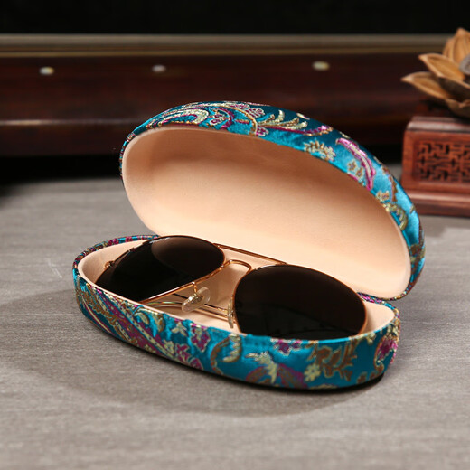 Shantoulin Village Chinese Style Brille Box Brocade Gläsern Box Spezielle Kunsthandwerk Sonnenbrille Box alt im Ausland Orange
