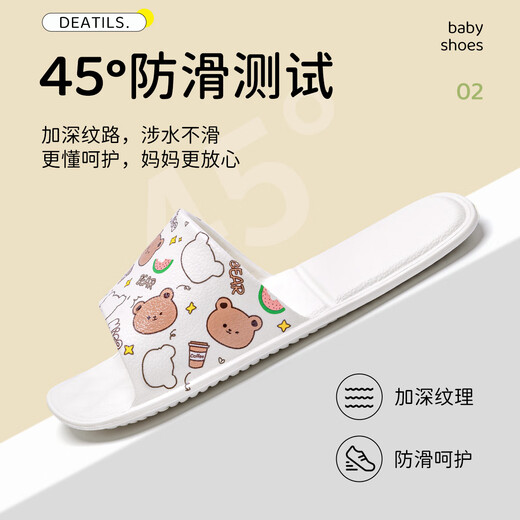Jialiya children's travel slippers for women summer indoor hotel bathroom bath non-slip portable foldable slippers for boys cute rabbit 33-35 suitable for shoes with an inner length of 21.5cm