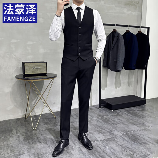 Juego de chalecos de traje de traje de Farmontje Groomsmen de bodas para hombres Negocios informales de ropa de trabajo de gran tamaño