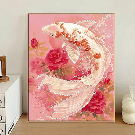 Rose Koi Perlenmalerei DIY handbemalte handbemalte Malvorlagen digitales Ölmalerei Färbung Fülle Dekorative Malerei
