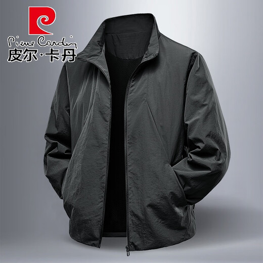 皮尔卡丹（pierre cardin）外套男春秋季2025新款百搭休闲防风防水宽松透气三防立领上衣夹克 深灰 XL =130-145斤