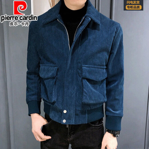 Pierre Cardin Frühling und Herbst Retro Workwear Cord-Casual Jacket Herrenanzug Korean High-End Ins Slim Short Jacket Trend FBZX-6627 Khaki M.