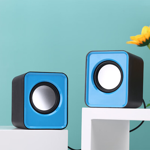 【有线音响】电脑台式低音炮 家用桌面笔记本小音箱 USB多媒体高音质 黑色[线长约65cm]