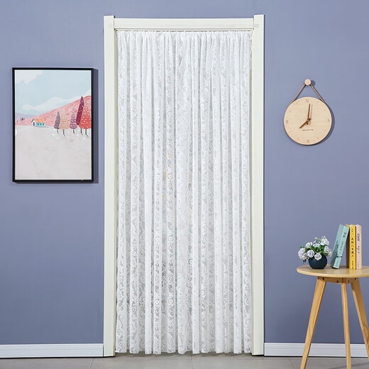
30 days 1047 pieces lace screen curtains indoor living room universal double opening anti-mosquito decorative curtain without hole drilling telescopic rod Main picture model Door width 100-140 height 200