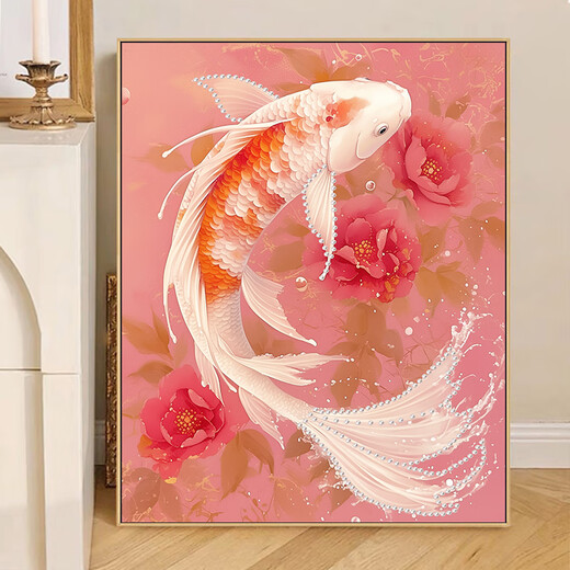 Rose Koi Perlenmalerei DIY handbemalte handbemalte Malvorlagen digitales Ölmalerei Färbung Fülle Dekorative Malerei