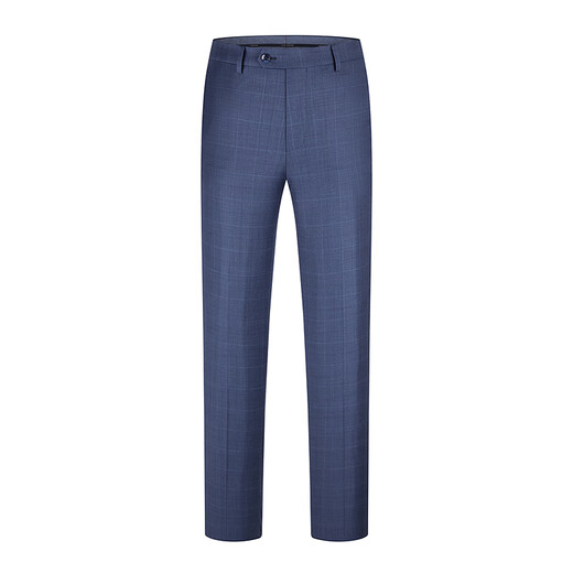 YOUNGOR trousers men's 753 blue-gray plaid anti-wrinkle suit trousers wool blended crisp and stylish 2025 shopping mall same style blue-gray YOTX212753HIY trousers 175A 175/82A 33 size 84cm