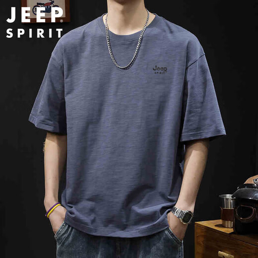 JEEP SPIRIT Jeep short-sleeved T-shirt men's summer bamboo cotton tops trendy brand casual T-shirt men's dark gray XL JEEP SPIRIT Jeep short-sleeved T-shirt men's summer bamboo cotton tops trendy brand casual T-shirt men's dark gray XL