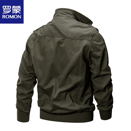 Romon Spring y Autumn Work Chaqueta de algodón de algodón Fino American Flying Suit Flying Traje No. 1 Top 9903 Militar Green Fleece M 90-115Jin [Jin equivale a 0.5 kg] recomendado